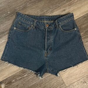 H&M | & Denim Vintage Shorts High Waisted Blue Distressed Cut-Off Button Dly